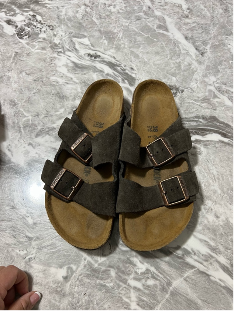 Women's Birkenstock Brown Suede Sandals Size 38