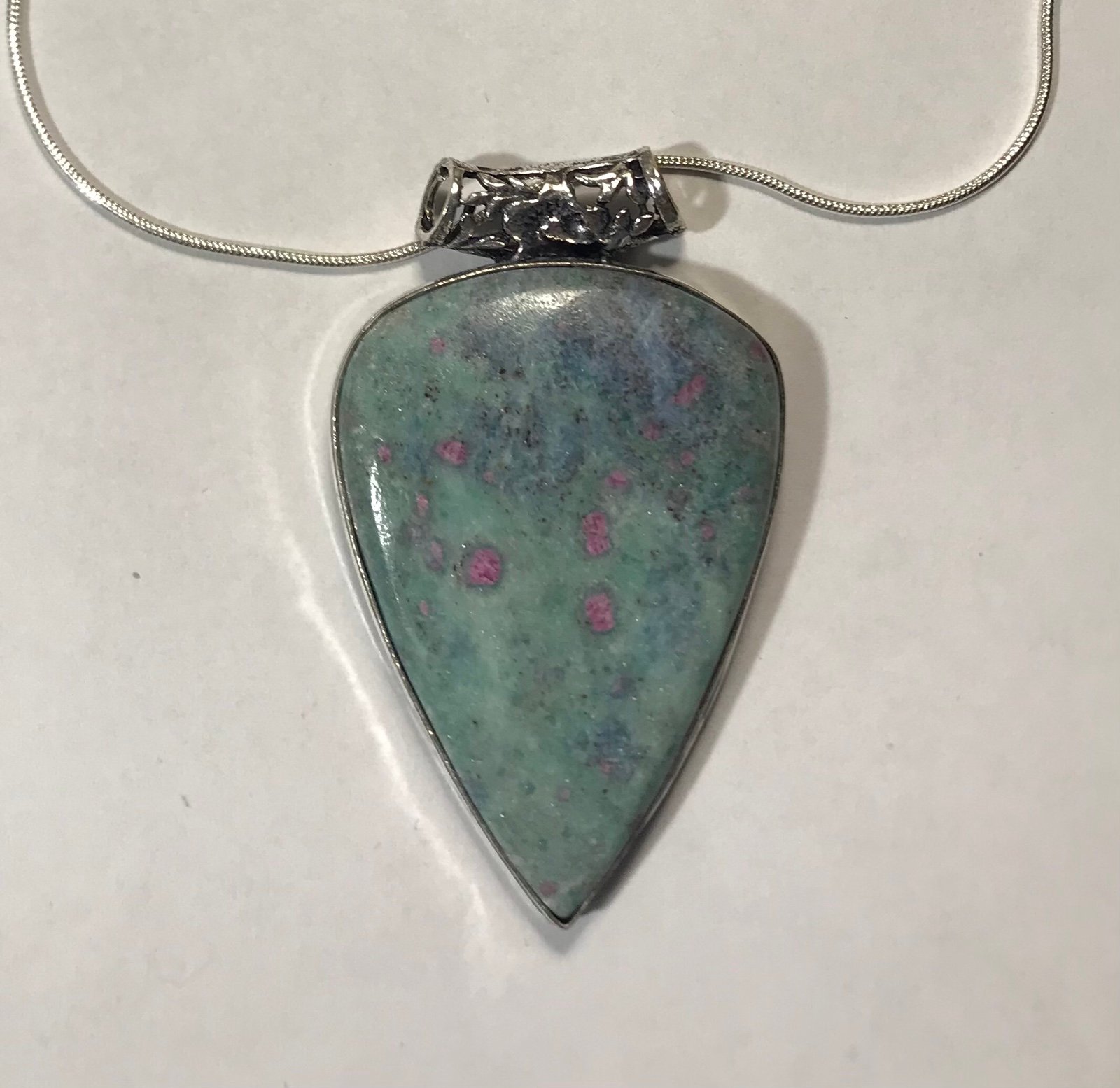 Ruby Fuchsite 925 Sterling Silver Necklace