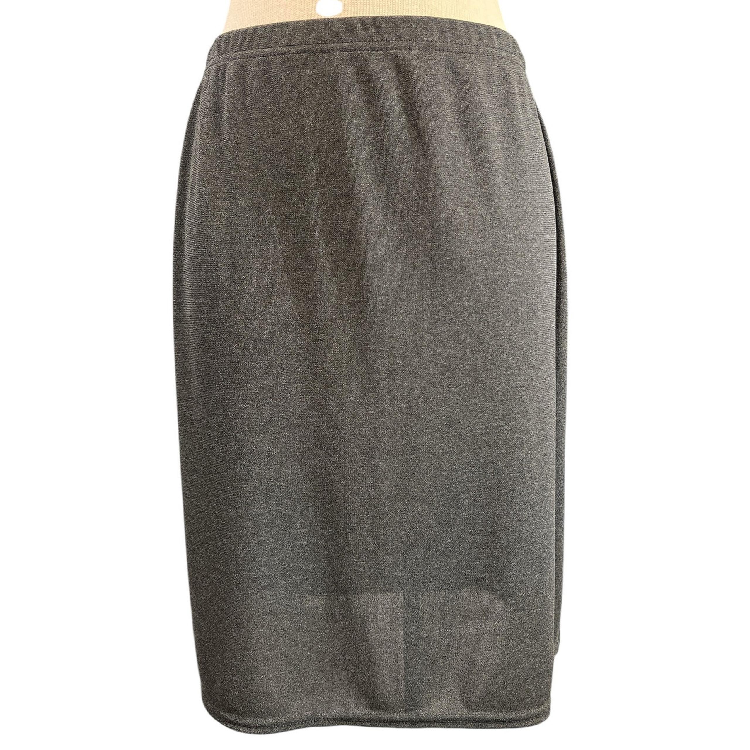 Vintage y2K Butterfly Embroidered Midi Skirt Size L Gray Minimalist 90s Club