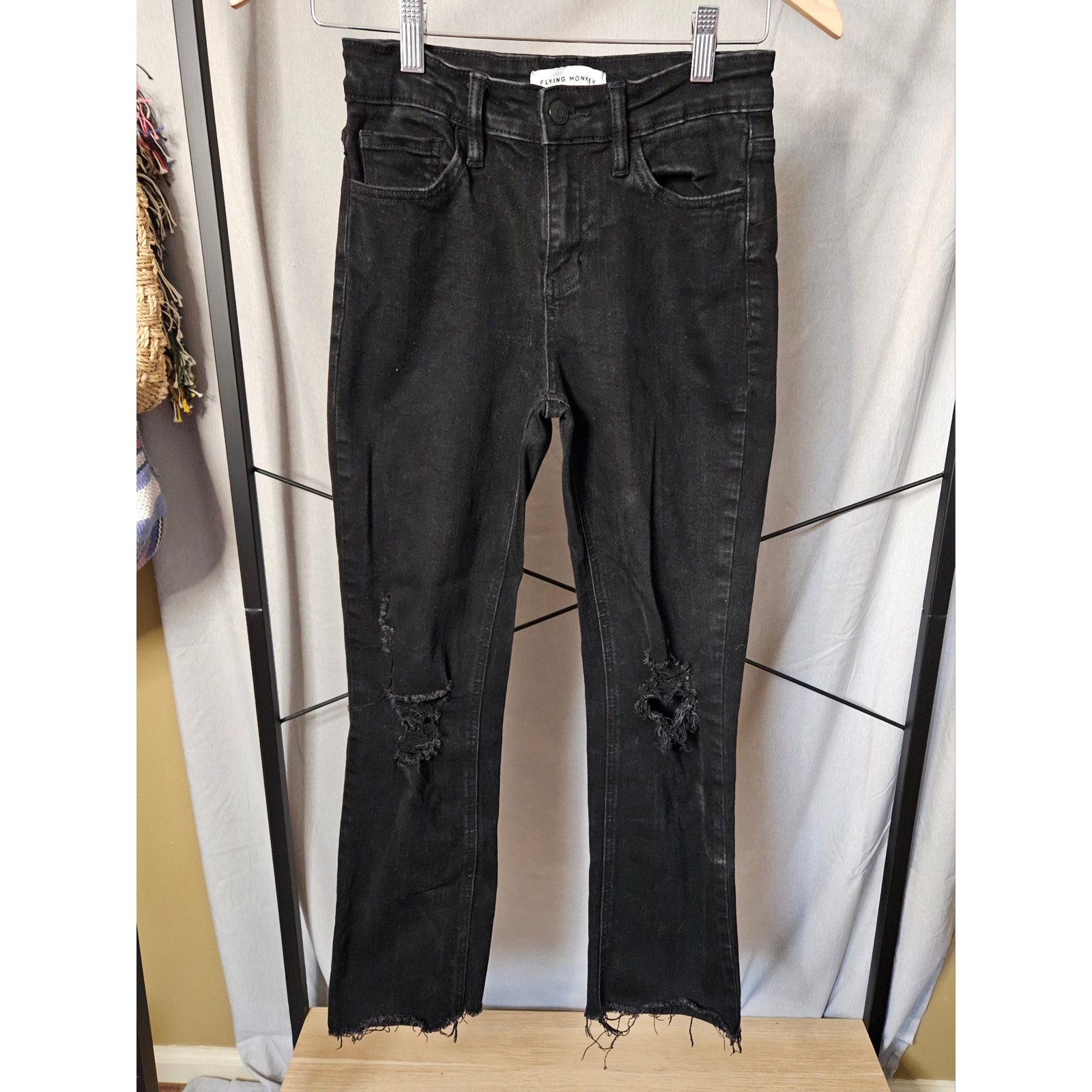 Flying Monkey Jet Black High Rise Crop Jeans - Size 25