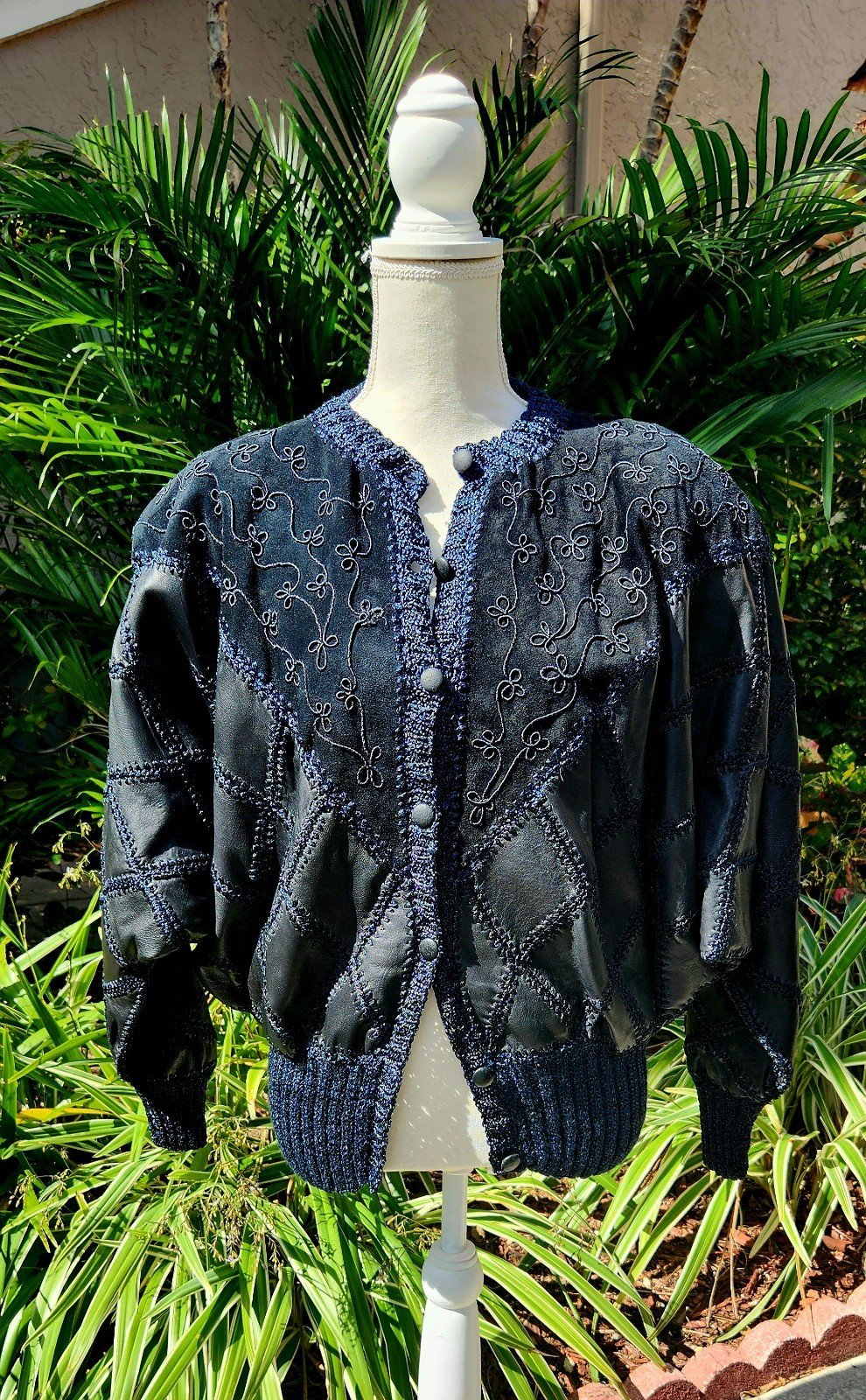 Vintage Leather, Suede and Silk Jacket