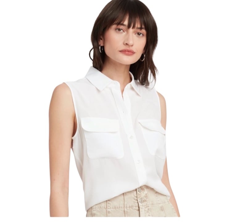 Equipment Silk Sleeveless Signature Top