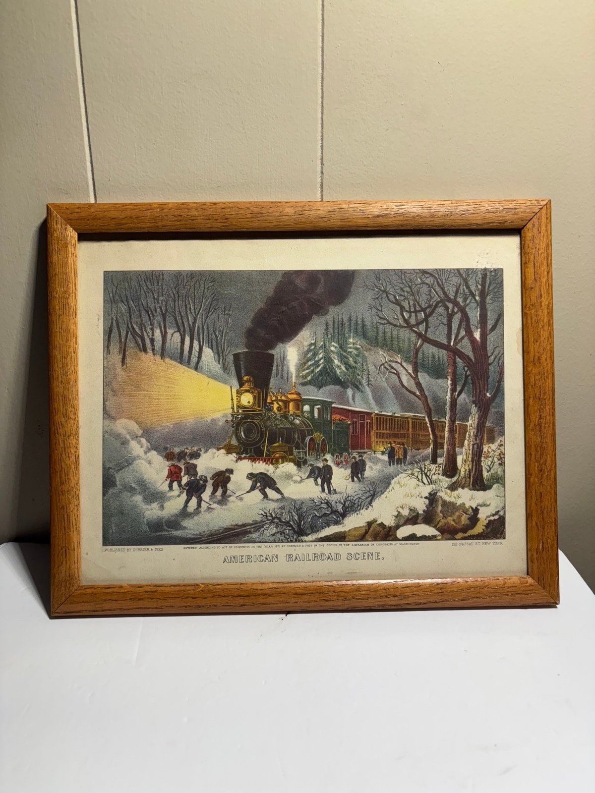 Currier & Ives American Railroad Scene Print