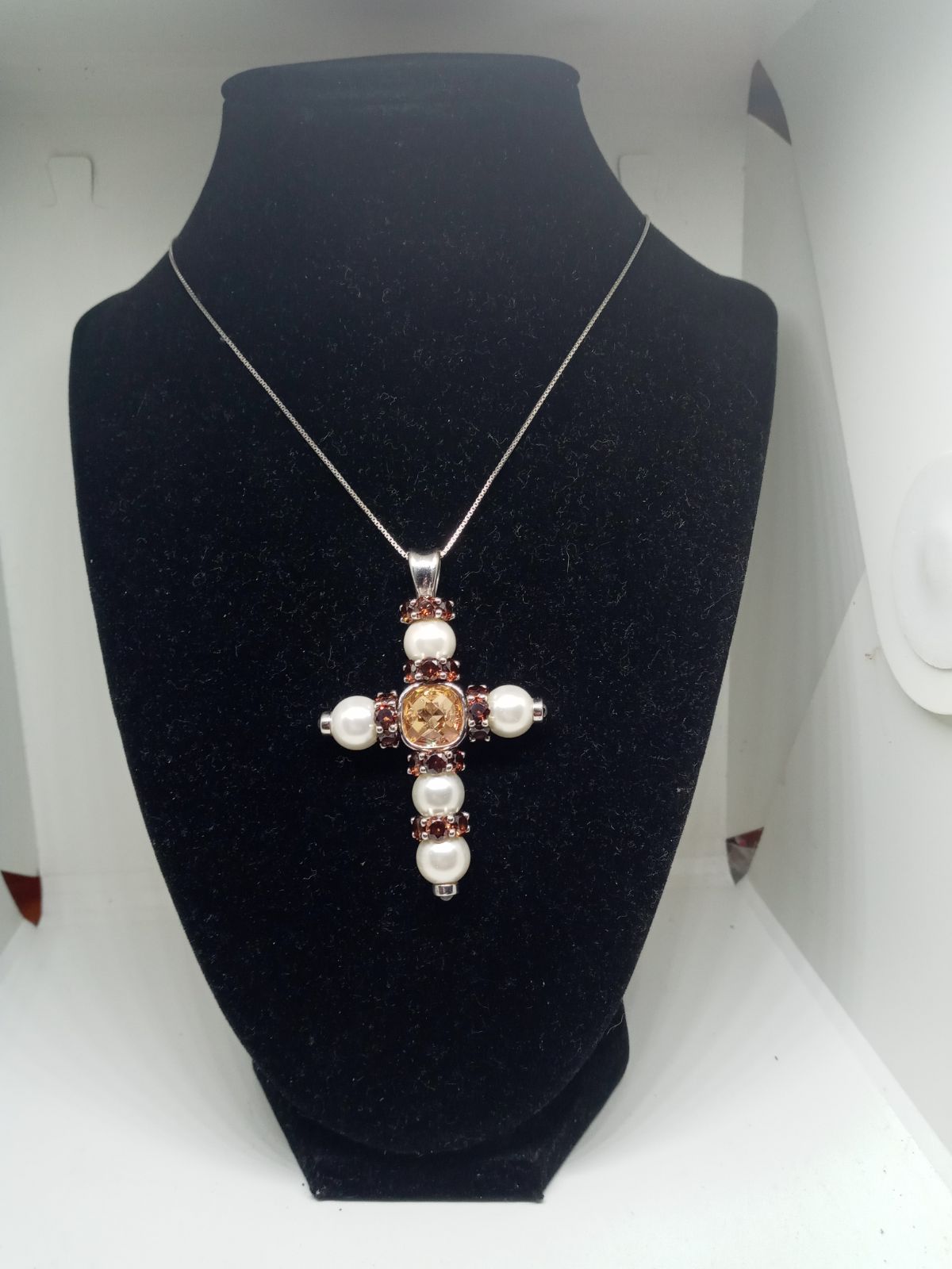 Belle Etoile Topaz Cross Pendent Huge