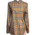 Burberry women's check cotton long sleeve button down shirt size 10 or medium