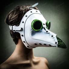 White Green Plague Doctor Mask Cosplay