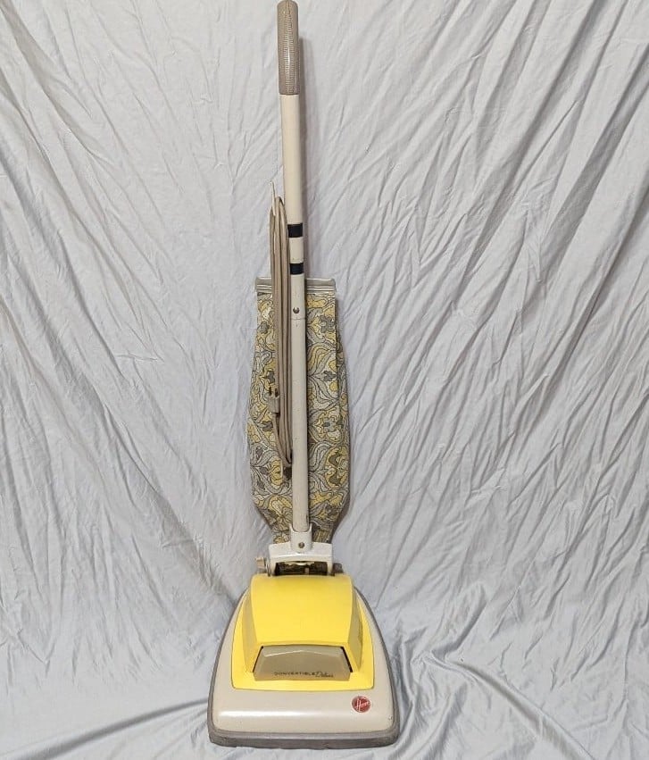 Vintage 1970s Hoover Convertible Deluxe Vacuum 1076 Yellow Works