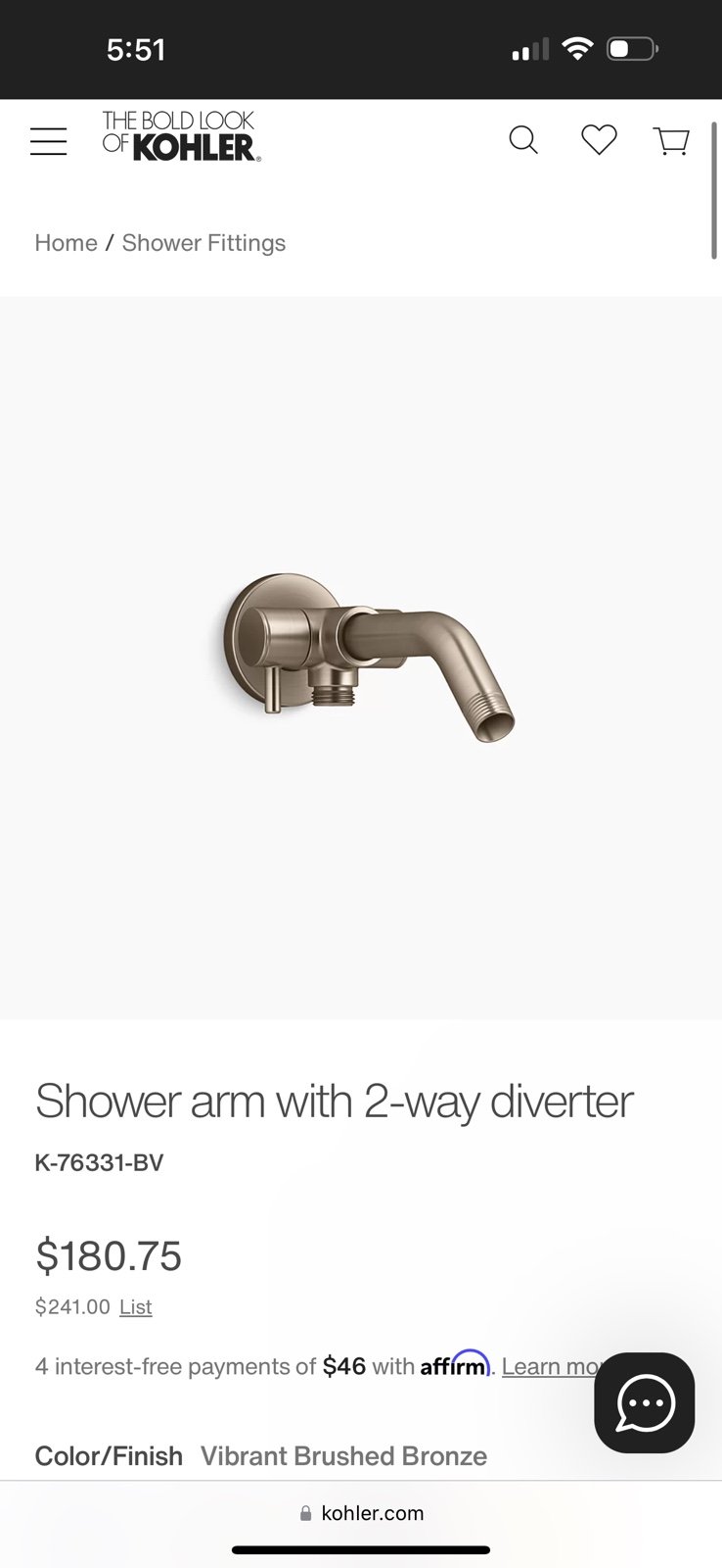 Kohler Shower