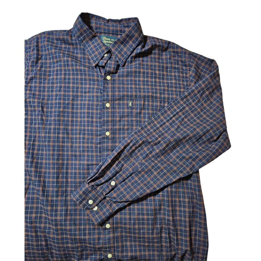 Texas Standard Long Sleeve Check Shirt Bamboo Blend Hidden Button Down Men's 3XL