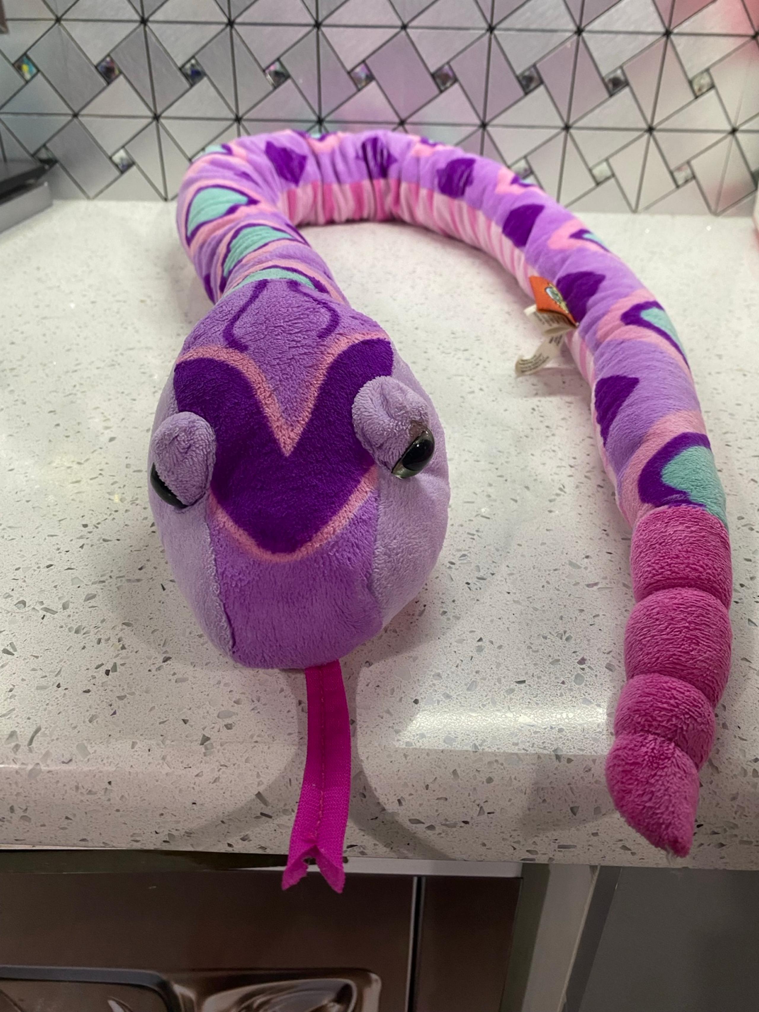 Animal Planet Giant Rattlesnake Plush w rattle Stuffed Toy Pink Purple Blue 53"L