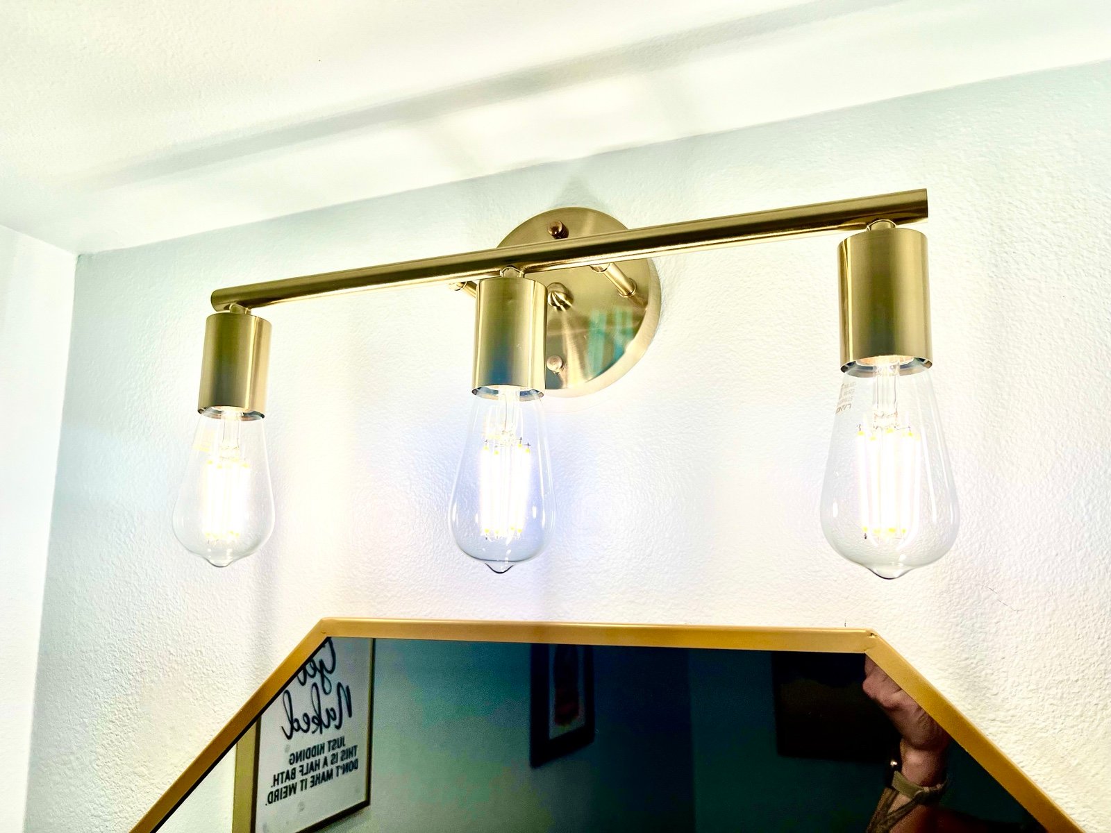 New in box gold wall sconce