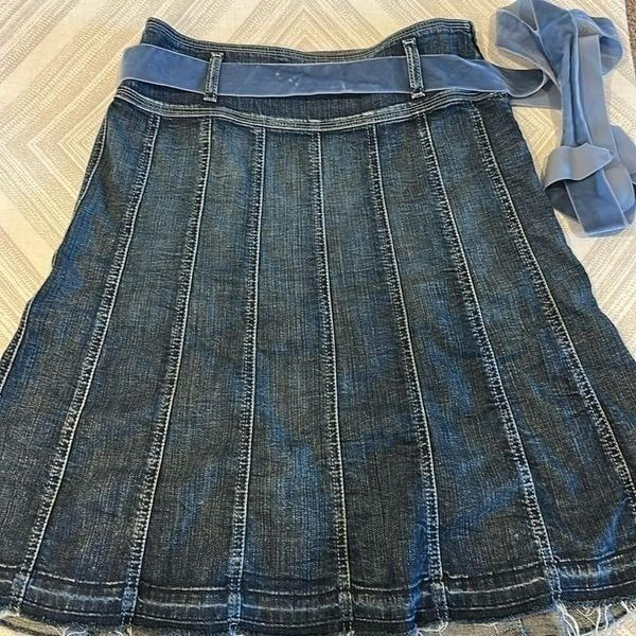 74AMK Women’s Distressed Denim Skirt - Size 25