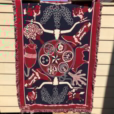 Vintage Enron Houston Texas Tapestry Throw Blanket Longhorns Wylde Weaves USA 89