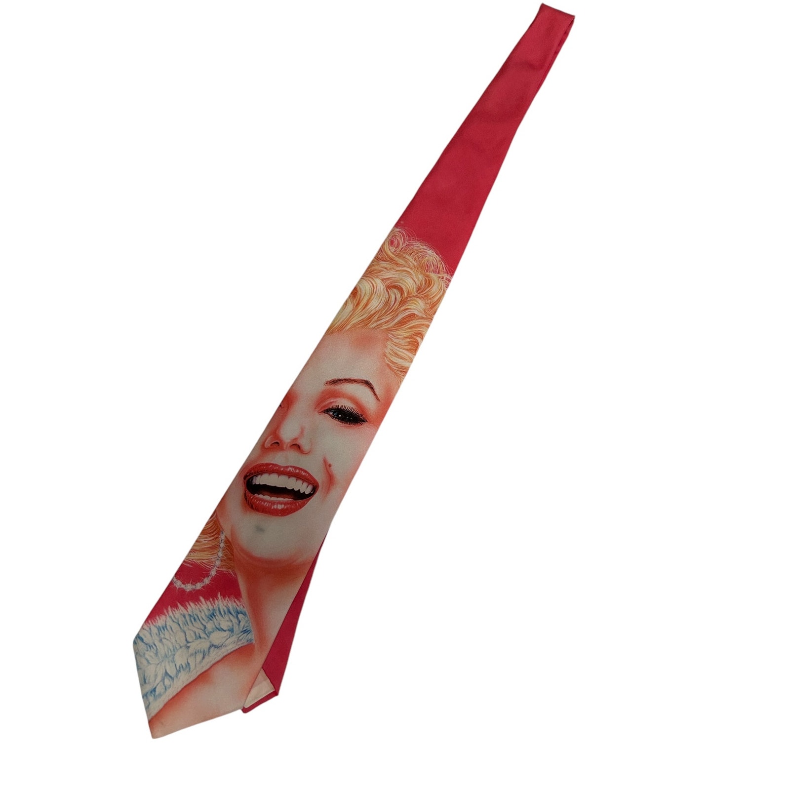 Vintage Ralph Marlin Pink Pin-Up Style Tie Retro Blonde Marylin Monroe