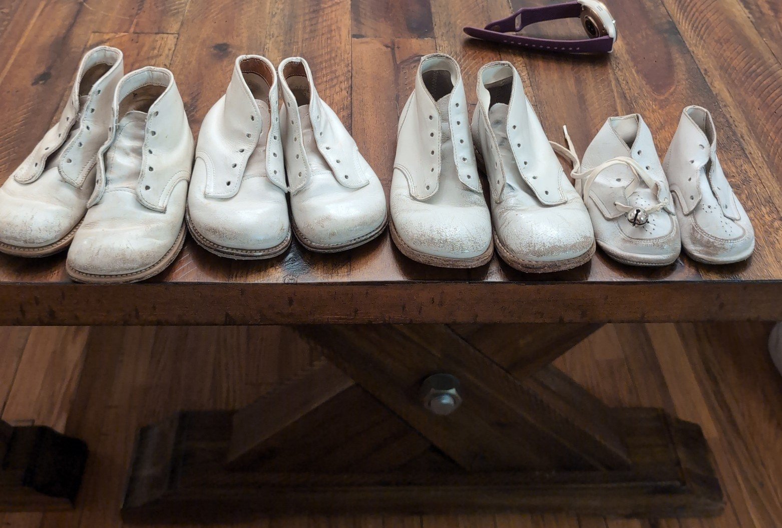 Vintage set of baby shoes from the 1960s