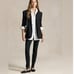 NWT 145 Polo Ralph Lauren Stretch Ankle Side Zip Black Leggings Velvet Trim 0