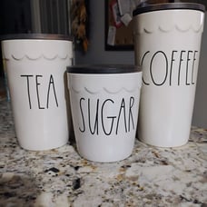 Rae Dunn trio of canisters