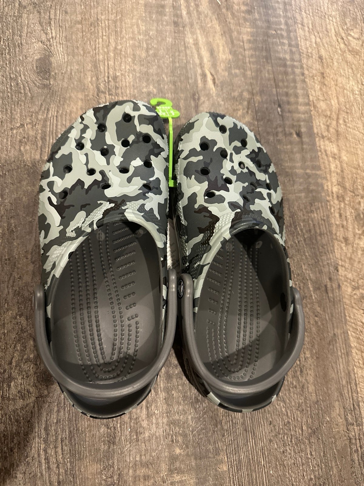 Boys Gray Classic Camo Crocs