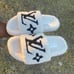 White Unisex Slippers Louis Vuitton Size 7.5