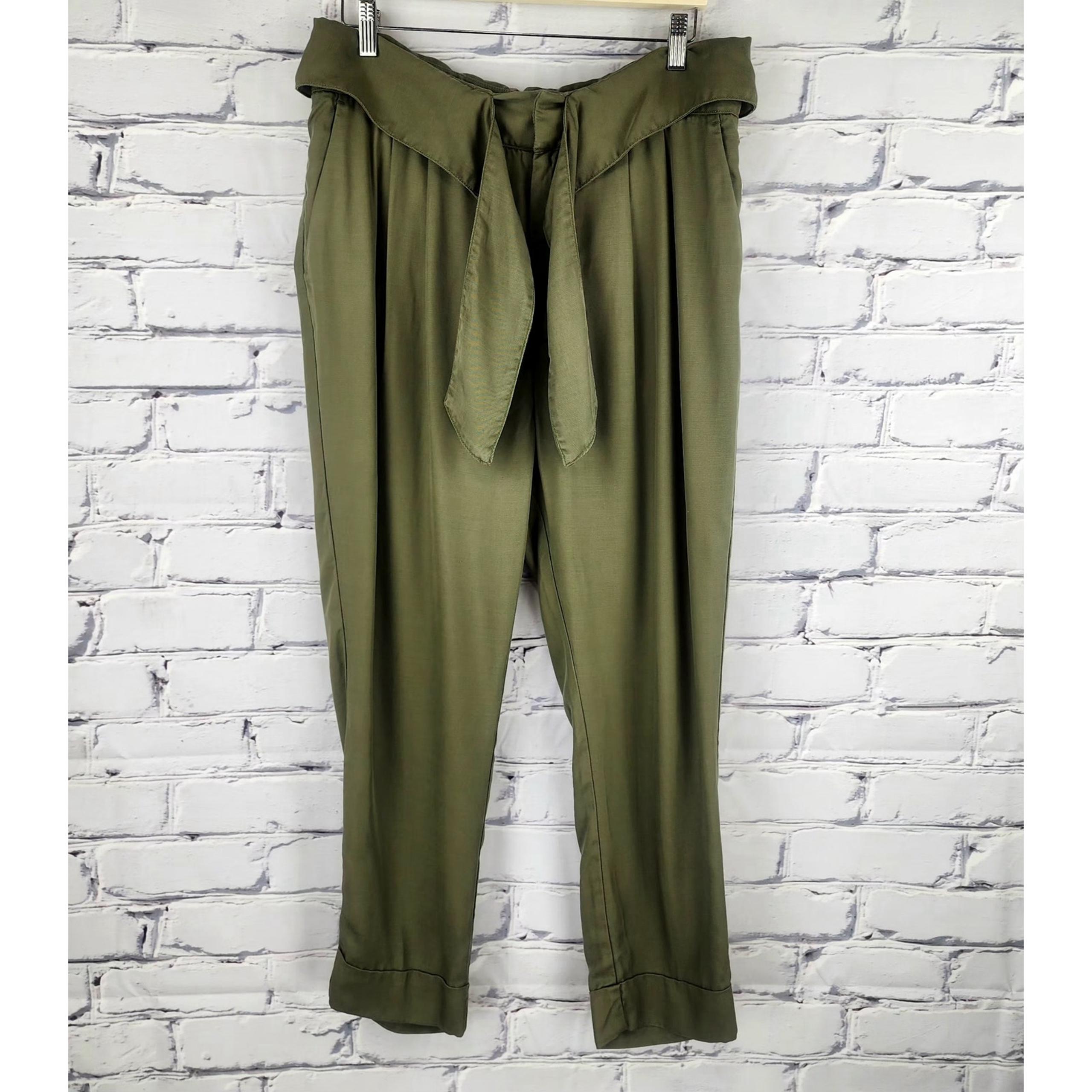 Cartonnier by Anthropologie Pants Womens 14 Belted Front Tie Casual Preppy