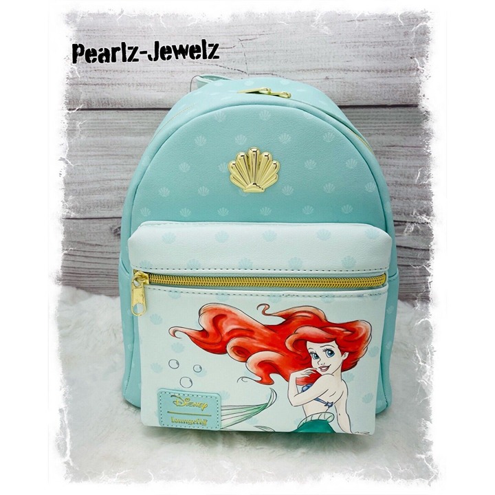 Loungefly Disney Little Mermaid Princess Ariel & Mint Shells Mini Backpack NWT