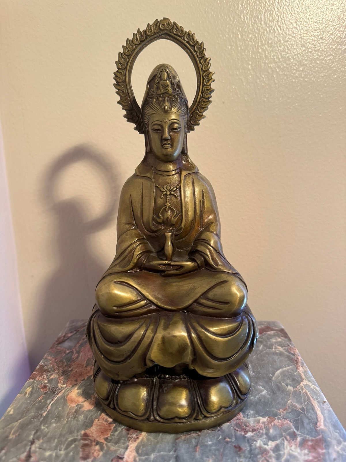 10” Kwan Yin statue with Qian-Long marking