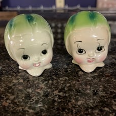 Vintage watermelon fruit head salt pepper