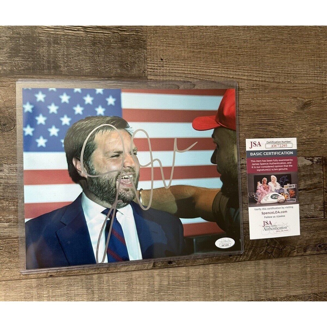 JD Vance Vice President 2024 Signed Autograph 8x10 Photo JSA COA