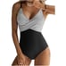 B2PRITY Tummy Control Swimsuit in Black and White Stripe Size Small