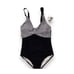 B2PRITY Tummy Control Swimsuit in Black and White Stripe Size Small