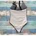B2PRITY Tummy Control Swimsuit in Black and White Stripe Size Small