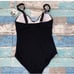 B2PRITY Tummy Control Swimsuit in Black and White Stripe Size Small