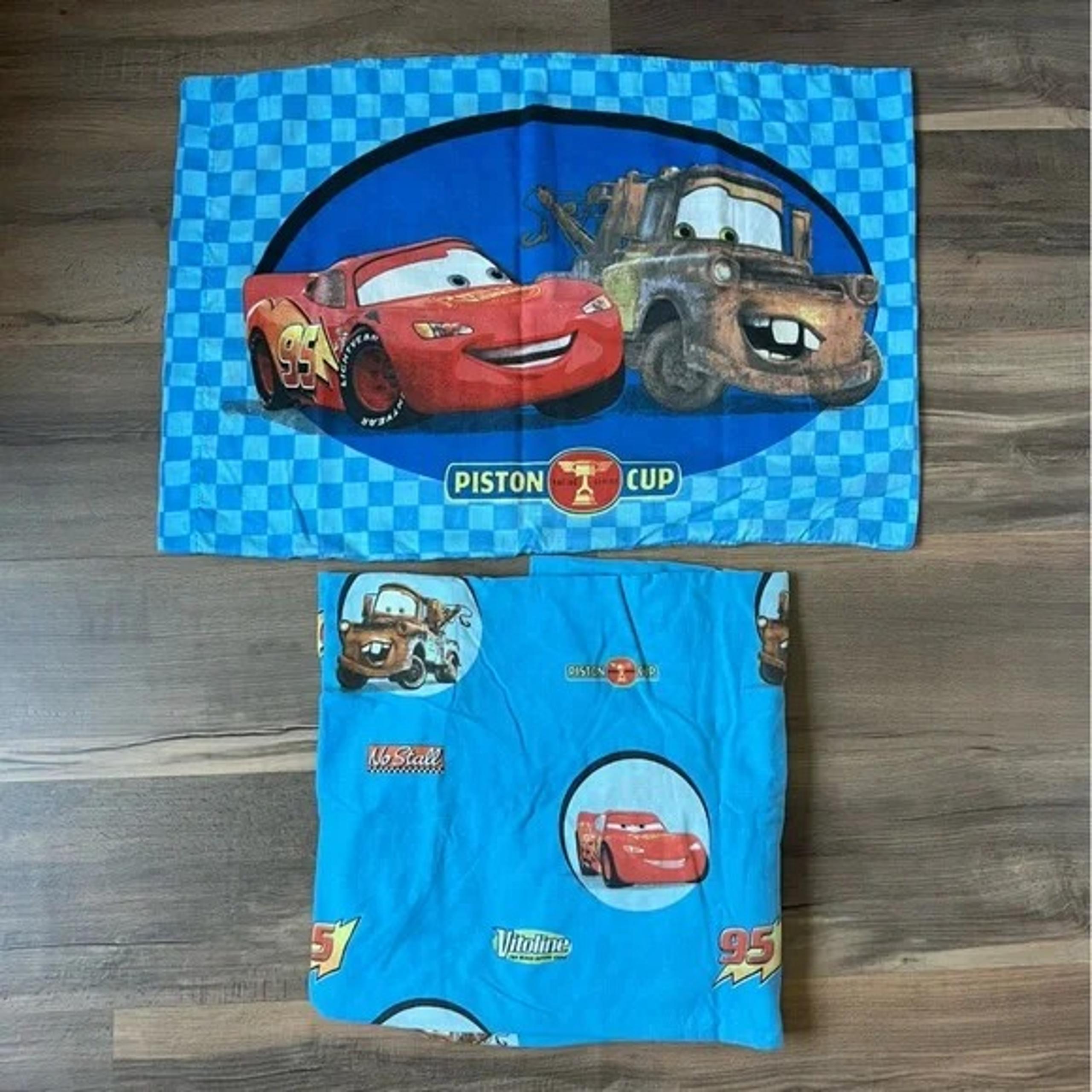 Disney Pixar Cars Lightning McQueen & Mater Twin Fitted Sheet & Pillowcase Set