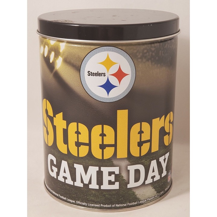 Pittsburgh Steelers 7 in popcorn tin 2016 Rothlisberger Bell plus sealed puzzle