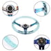 Universal 6-Hole 350mm Deep Dish Teal Crystal Bubble Neo Spoke Steering Wheel