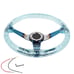 Universal 6-Hole 350mm Deep Dish Teal Crystal Bubble Neo Spoke Steering Wheel