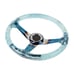 Universal 6-Hole 350mm Deep Dish Teal Crystal Bubble Neo Spoke Steering Wheel