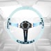 Universal 6-Hole 350mm Deep Dish Teal Crystal Bubble Neo Spoke Steering Wheel