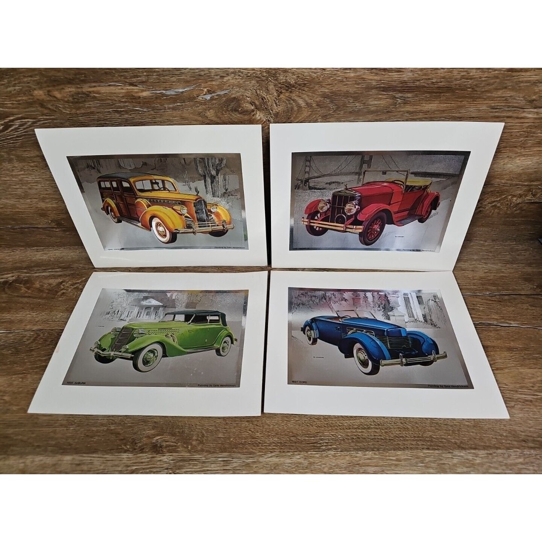 Dejere Foil Etchings Of Distinction 4 Gale Hendrickson Vintage Cars