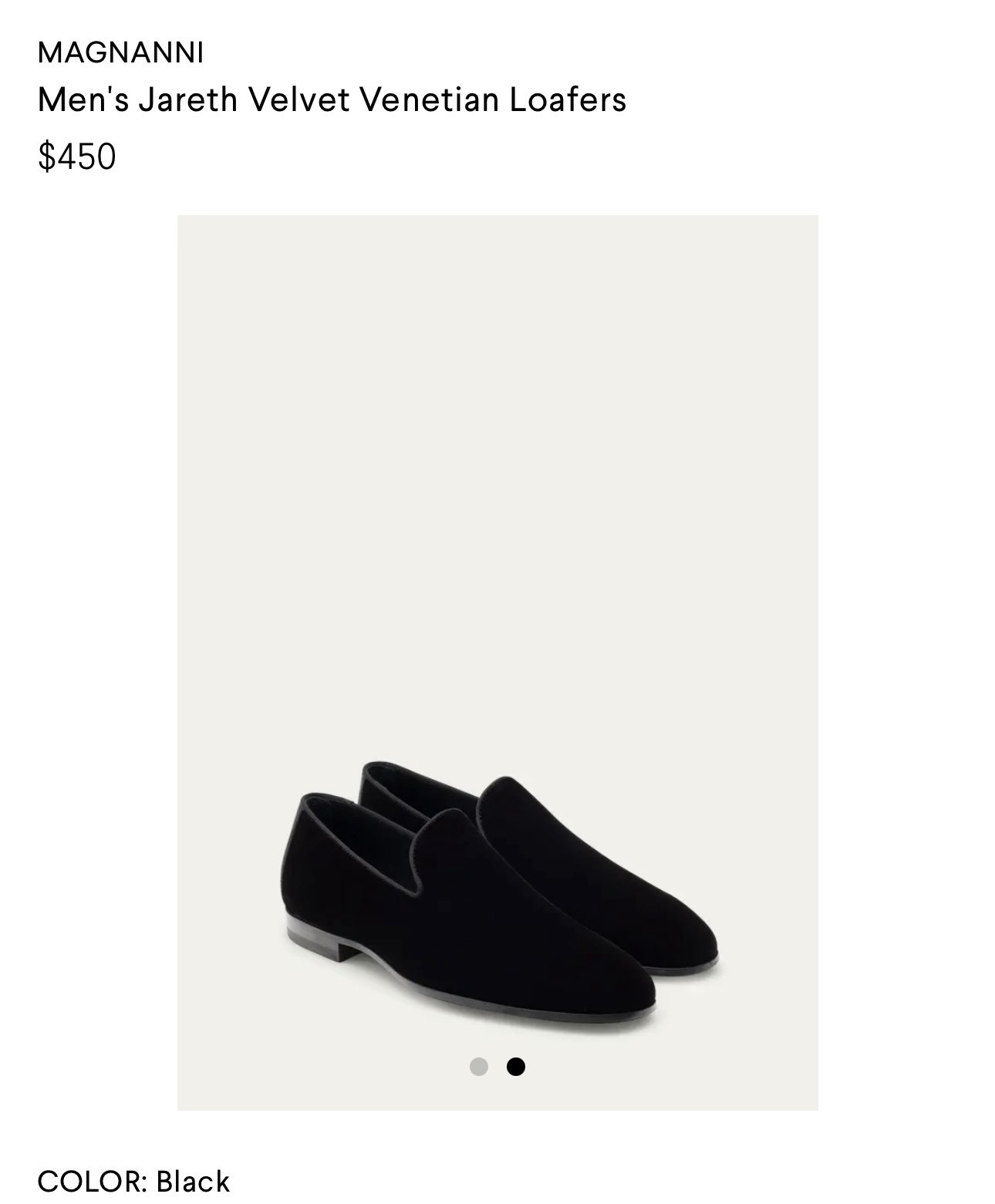 Magnanni Jareth Velvet Black Loafers size 9