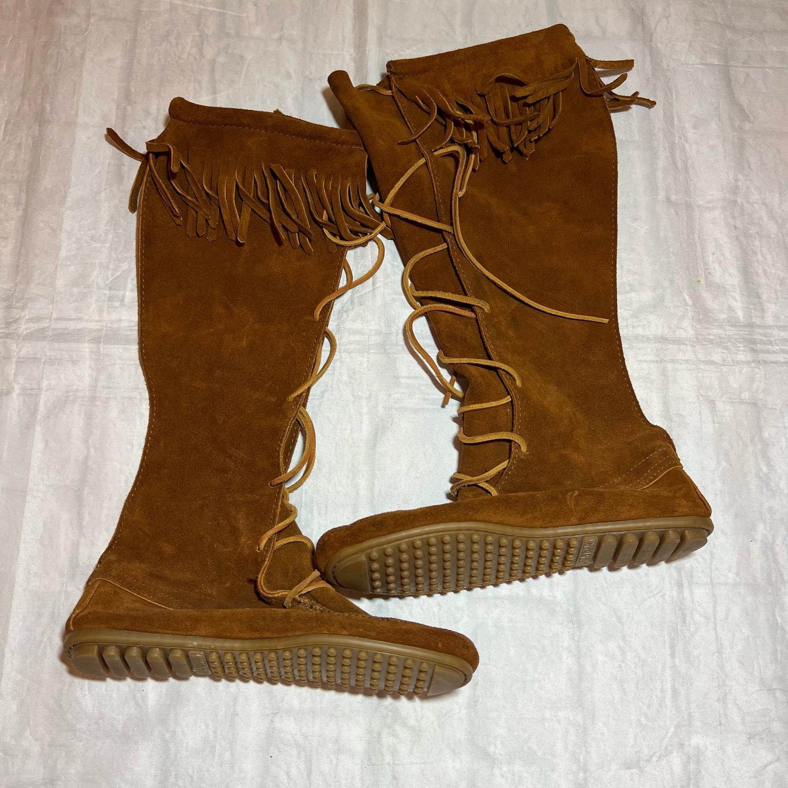 Minnetonka Suede Fringe Boot NWOT