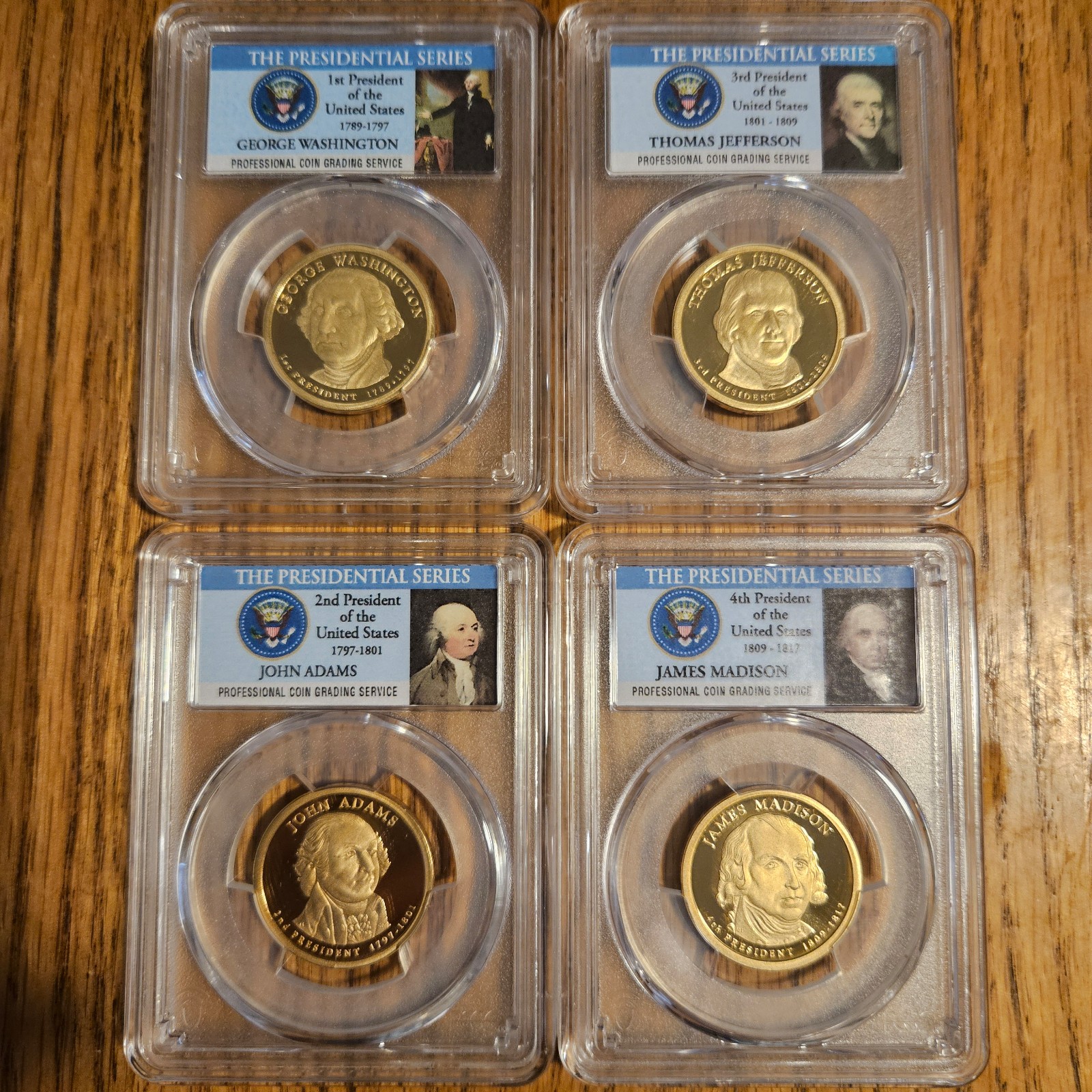 2007-S Presidential Dollar Proofs Set PCGS PR69DCAM- Glaring Cameo Lot Of Coins