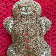 Gingerbread pottery barn dupe Christmas pillow