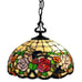 Tiffany Style Hanging Pendant Lamp Stained Glass Rose Theme Ceiling Light 16in