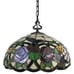 Tiffany Style Hanging Pendant Lamp Stained Glass Rose Theme Ceiling Light 16in