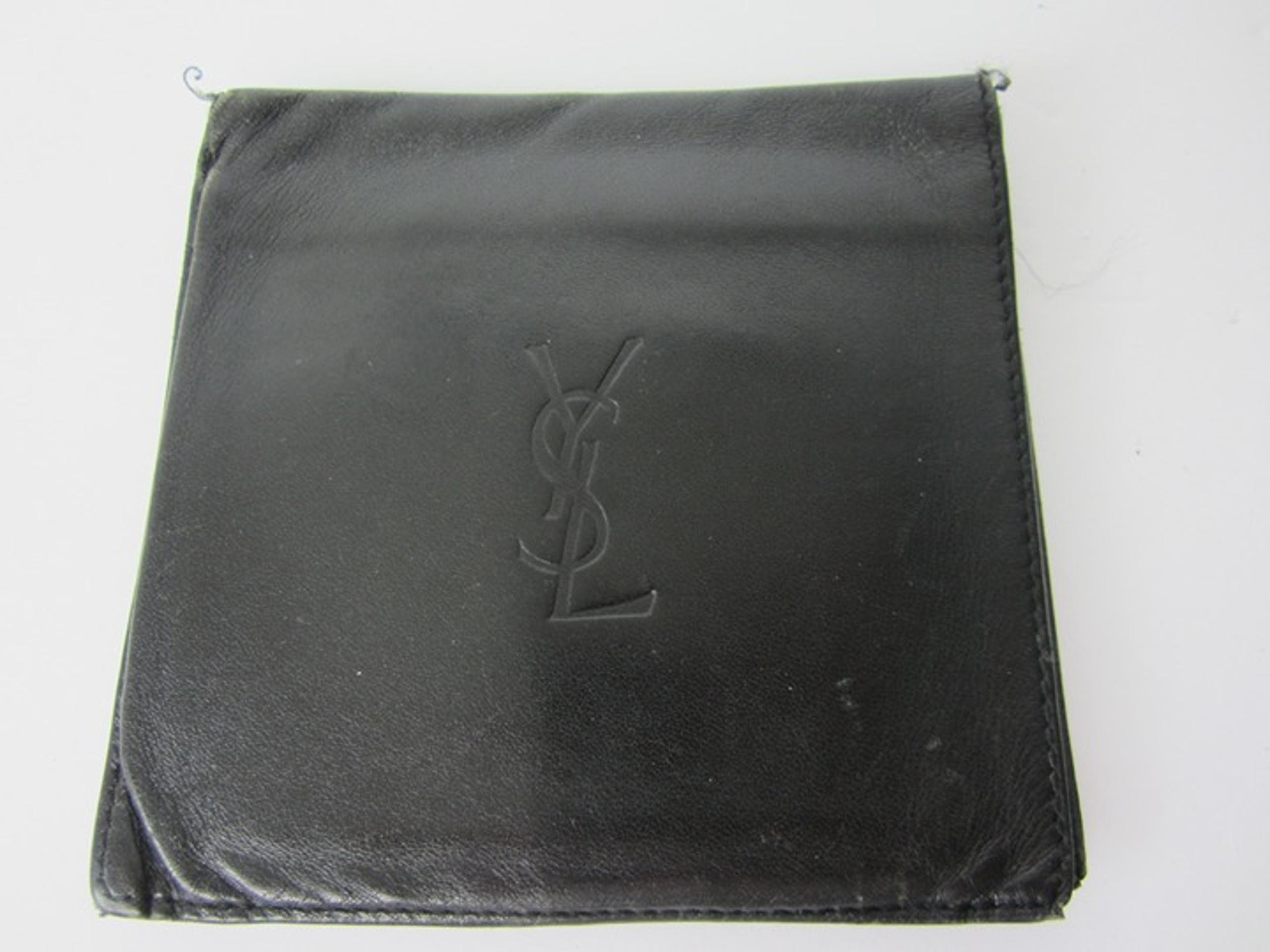 Vintage YSL Yves Saint Laurent Black Leather Bifold Slim Wallet Unisex