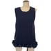 NWT Ann Taylor Women's Navy Knit Fringe Hem Sweater Top Sz L