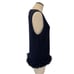 NWT Ann Taylor Women's Navy Knit Fringe Hem Sweater Top Sz L