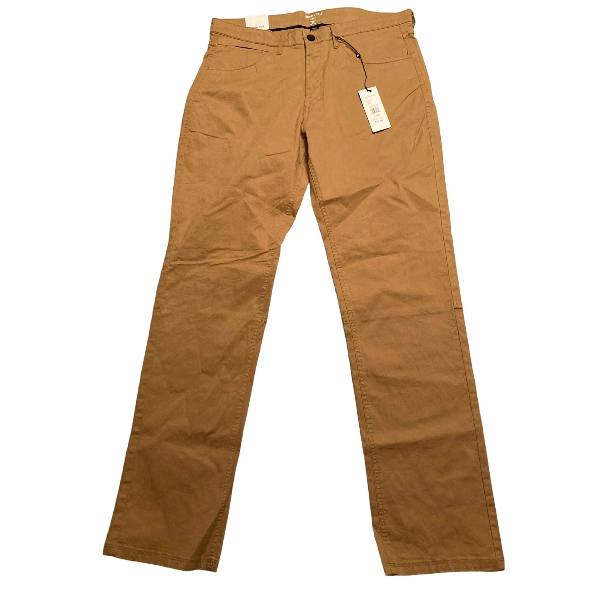 Kenneth Cole MenSz34x32 Golf Performance Straight Leg Brown