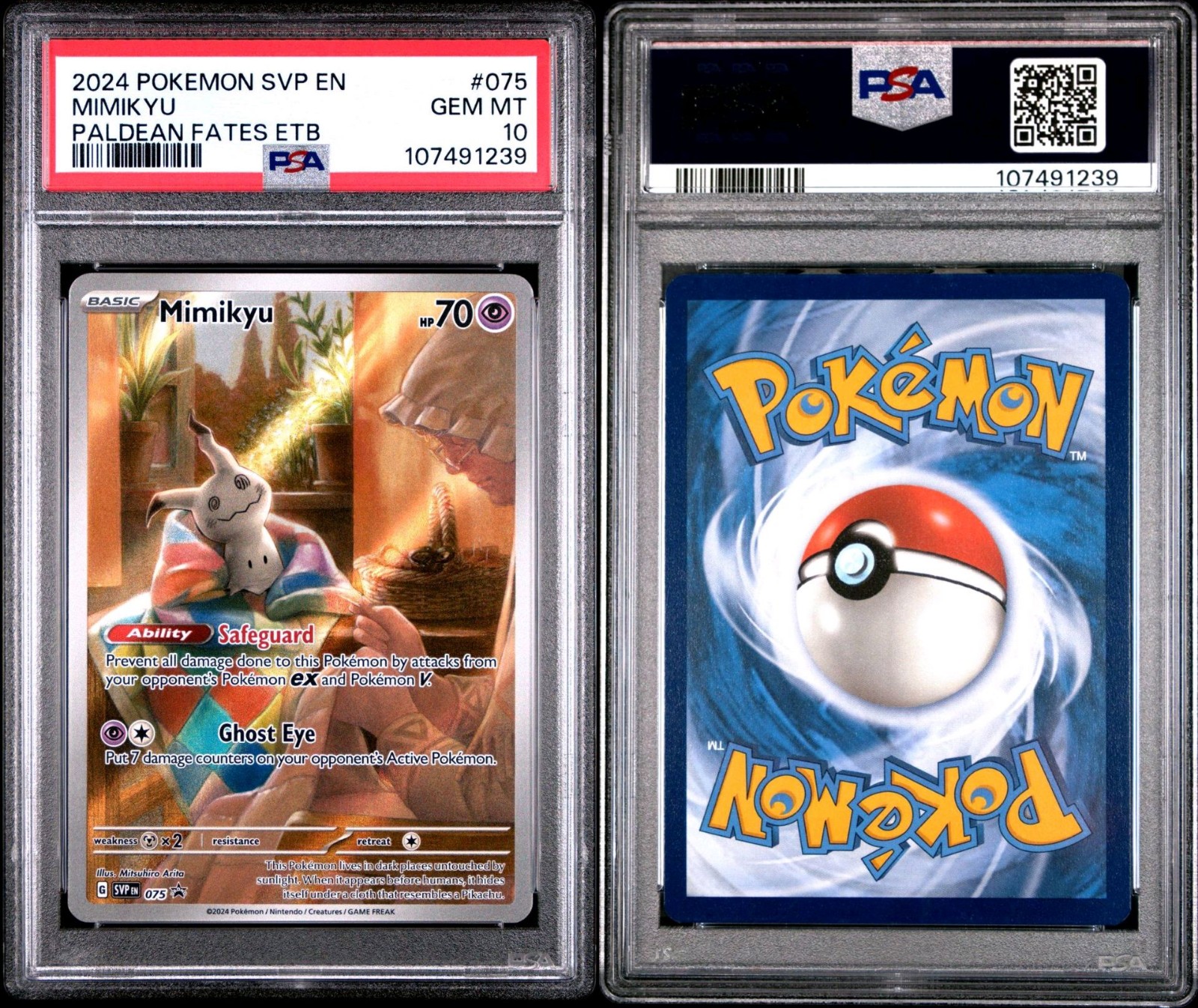 2024 POKEMON SVP EN-SV BLACK STAR PROMO 075 MIMIKYU PALDEAN FATES ELITE TRAINER